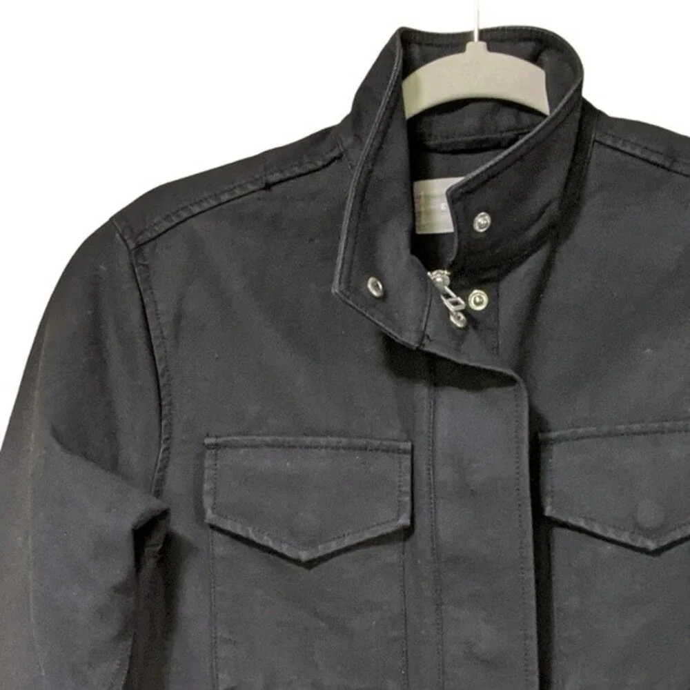 Everlane The modern utility military-esque zip front cotton jacket black  XS